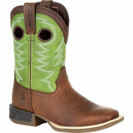 DURANGO Lil' Rebel Pro Big Kid's Lime Western Boot, FRONTIER BROWN/LIME, M, Size 7 DBT0221Y